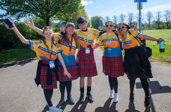 Kiltwalk smiling group photo