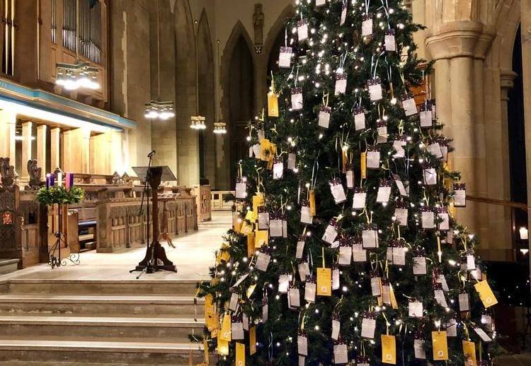 The memory tree at Bradford's Lights to Remember Event, held at Bradford Cathedral